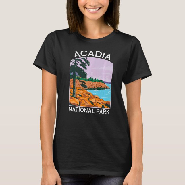 Camiseta Acadia National Park Maine Retro Souvenir Hiking (Frente)