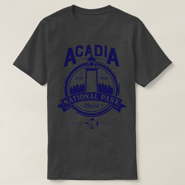 Camiseta Acadia National Park Maine Vintage Men Dons (Frente do Design)