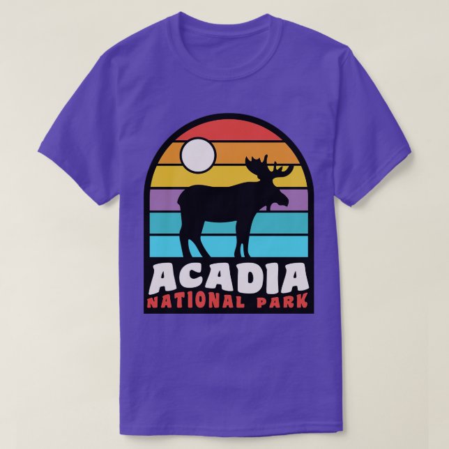Camiseta Acadia National Park Moose Crachá (Frente do Design)