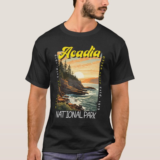 Camiseta Acadia National Park Otter Cliff aflita (Frente)
