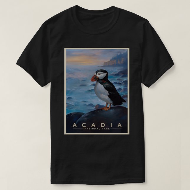 Camiseta Acadia National Park Puffin (Frente do Design)