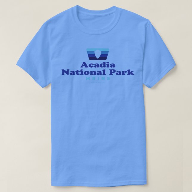 Camiseta Acadia National Park Retro Crachá Arrohead Blue (Frente do Design)