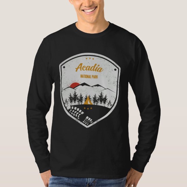 Camiseta Acadia  National Park Retro Souvenir (Frente)