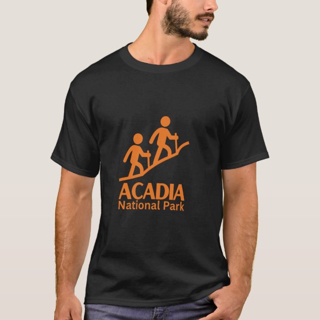 Camiseta Acadia Park Hiker Cadillac Harbour Maine Tops, (Frente)