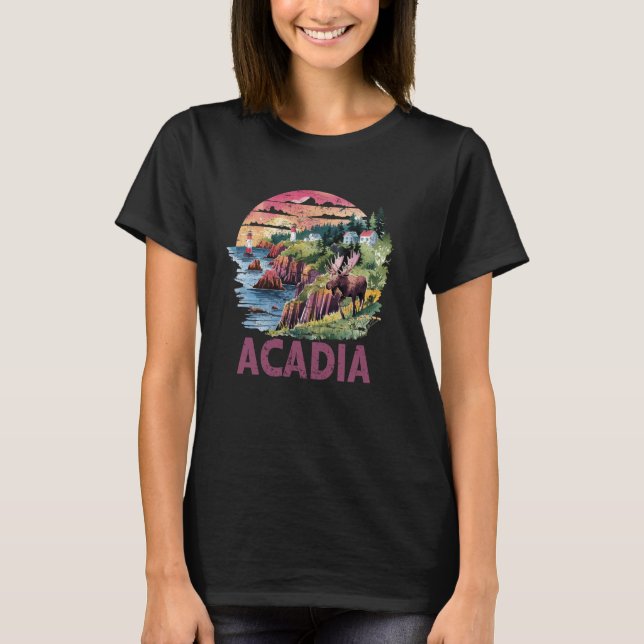 Camiseta Acadia Park Maine Nature Lover Adventure Trek Grea (Frente)