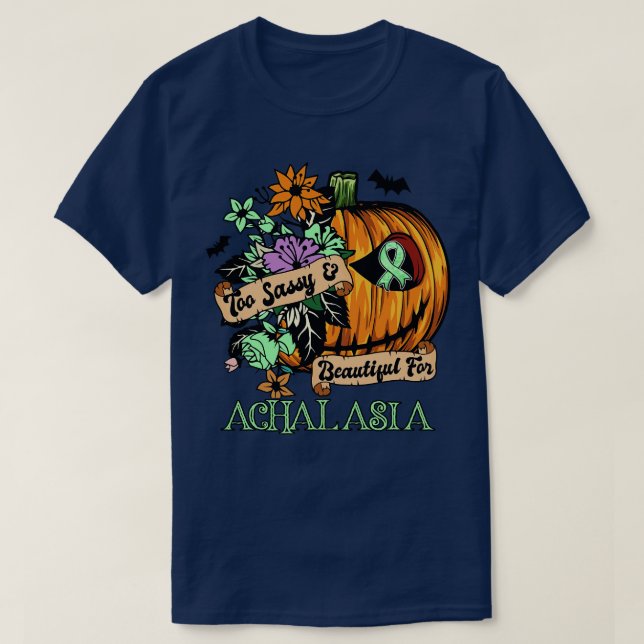 Camiseta Acalasia Consciência retro abóbora de halloween (Frente do Design)