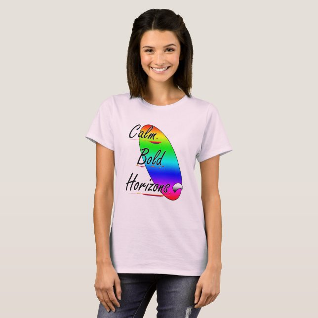 Camiseta Acalme horizontes ousados surfando (Frente Completa)
