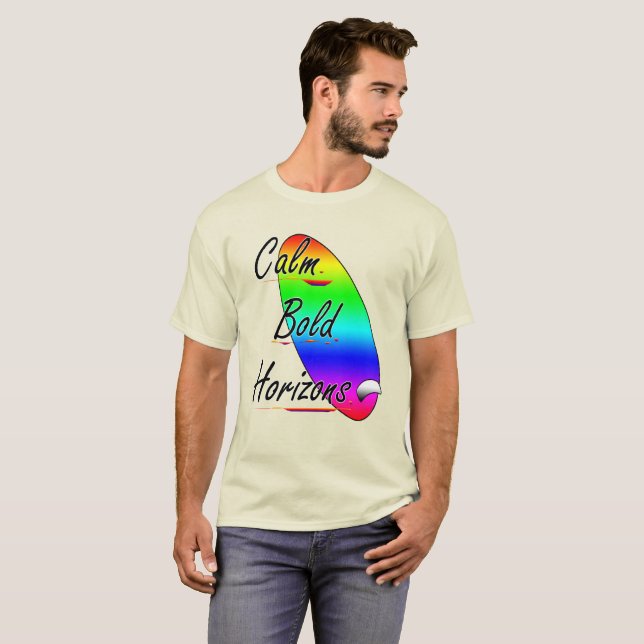 Camiseta Acalme horizontes ousados surfando (Frente Completa)