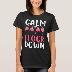 Camiseta Acalme-Se, Adulto Flamingo Fumando