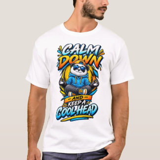 Camiseta Acalme-se e Mantenha a Cabeça Fria Panda