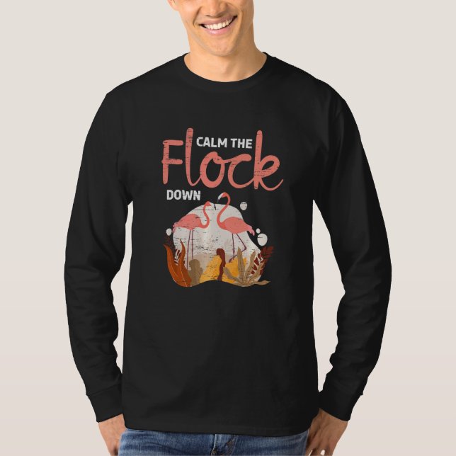 Camiseta Acalme-Se, Senhoras Melanin Flamingo (Frente)