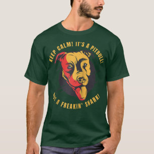 Camiseta Acalme-Se Um Pitbull Não Um Tubarão Freakin Raglan