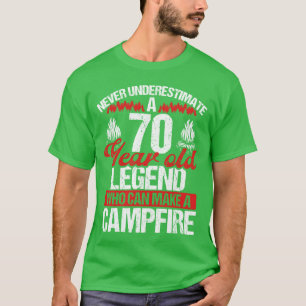 Camiseta Acampador de 70 anos de idade Escotismo Escoteiro