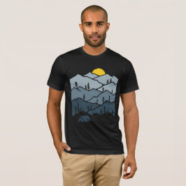 Camiseta Acampador de Tenda de Montanha Selvagem