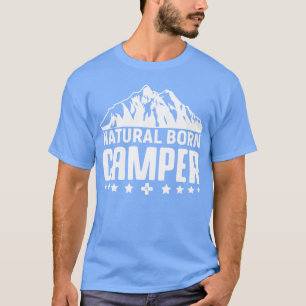 Camiseta Acampador Nato Acampamento Hiking Glamping família