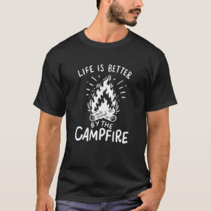 Camiseta Acampamento - A Vida É Melhor Pelo Foguete