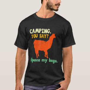 Camiseta Acampamento Alpaca Llama Piada Humor Ao Ar Livre