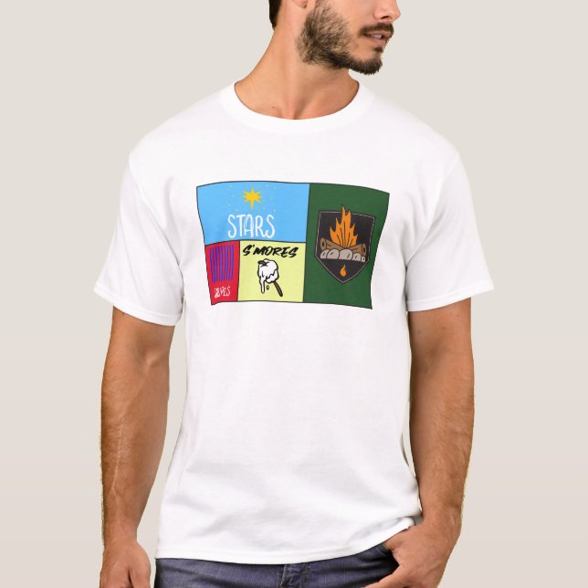 Camiseta acampamento americano das estrelas stripes (Frente)