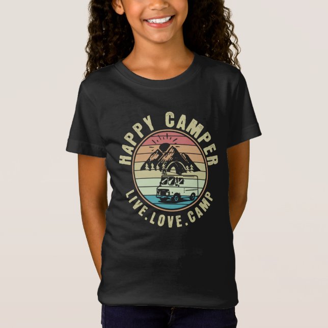 Camiseta Acampamento. Amor. Campo ao ar livre (Frente)