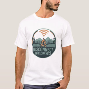 Camiseta Acampamento ao Ar Livre Desconecte para Reconectar