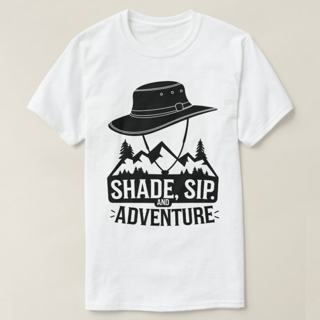 Camiseta Acampamento ao ar livre Montanhas Hat Adventure Ar (Frente do Design)