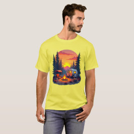 Camiseta Acampamento ao Sol na Natureza Selvagem das Flores