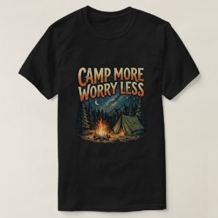 Camiseta Acampamento Aventura ao Ar Livre Tenda Fogueira Gr