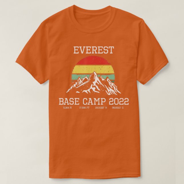 Camiseta Acampamento Base Subido Monte Everest South 0 Hik (Frente do Design)