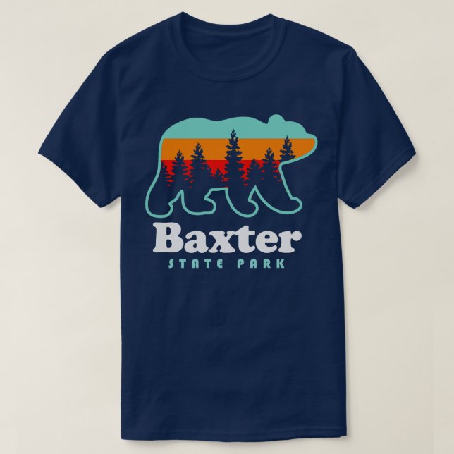 Camiseta Acampamento Baxter State Park Bear Maine (Frente do Design)