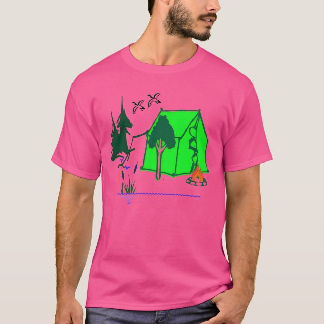 Camiseta acampamento camp camp engraçado (Frente)