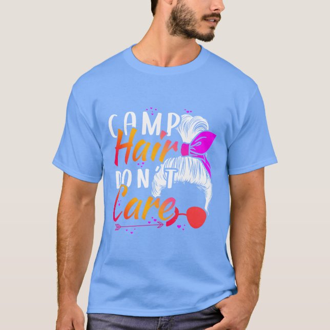Camiseta Acampamento Camping Acampamento Cabelo amigo (Frente)
