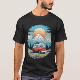 Camiseta Acampamento campista montanhas natureza nascer do