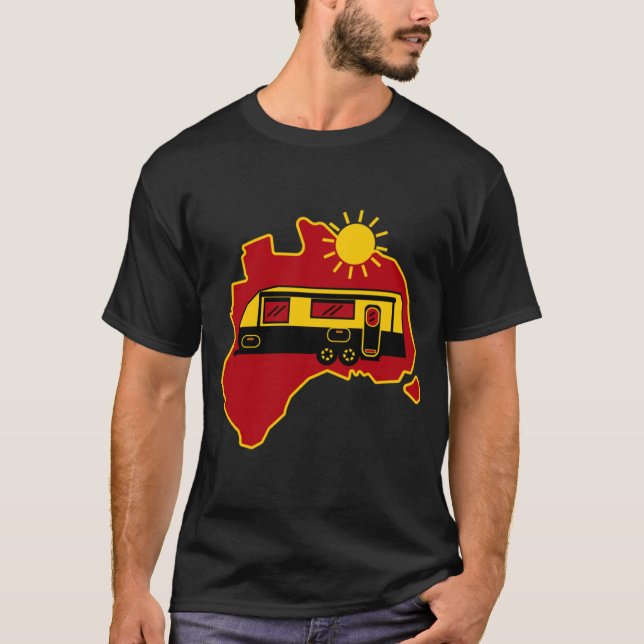 Camiseta Acampamento Caravan australiano (Frente)