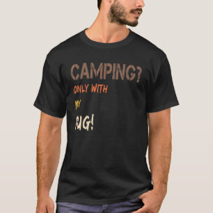 Camiseta Acampamento com cachorro Tenda Caravana Retro Some