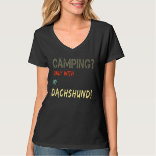 Camiseta Acampamento Com Cão Tent Motorhome Vintage Apenas 