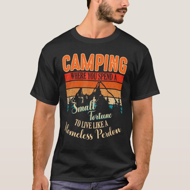 Camiseta Acampamento Com Ditos Para O Humor Do Campo Dos Ca (Frente)