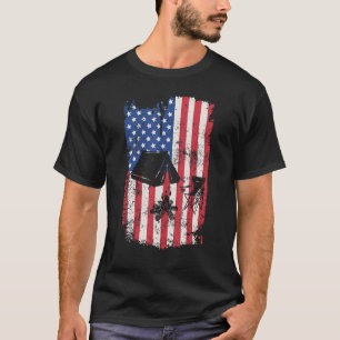 Camiseta Acampamento da bandeira norte-americana 4 de julho