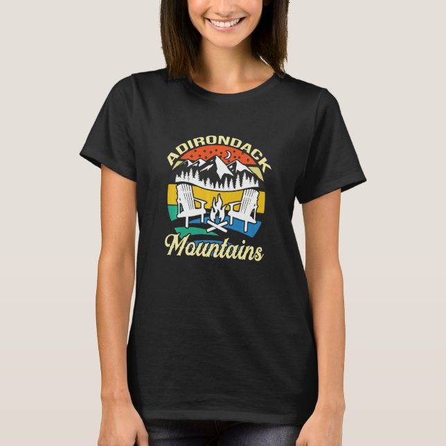 Camiseta Acampamento de Adirondack Mountain Caminhando pelo (Frente)