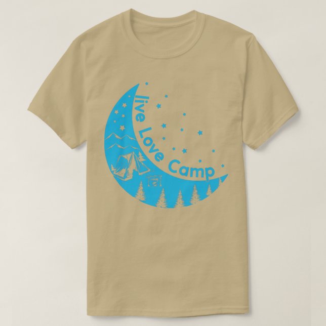 Camiseta Acampamento de Amor ao Vivo Tente no Acampamento d (Frente do Design)