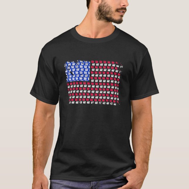Camiseta Acampamento de Bandeira Americana Rv Camper no Ver (Frente)