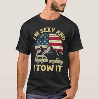 Camiseta Acampamento De Bandeiras Americanas Eu Sou Sexy E 