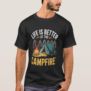 Camiseta Acampamento de caminhada Fogueira ao ar livre Acam