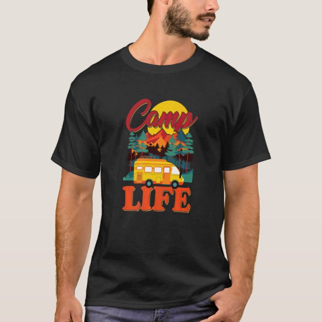 Camiseta Acampamento de Campo de Vida Camp Caravan Campers (Frente)
