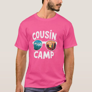 Camiseta Acampamento de Cousin Crew Verão Retro Sunset Camp