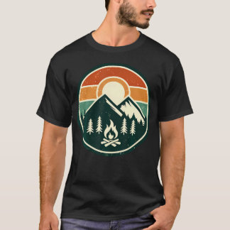 Camiseta Acampamento de fogueira de acampamento ao ar livre