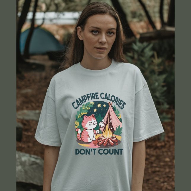 Camiseta Acampamento de gato bonito (Criador carregado)