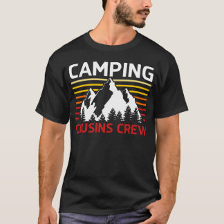 Camiseta Acampamento de montanha retrô Camping Cousins Crew