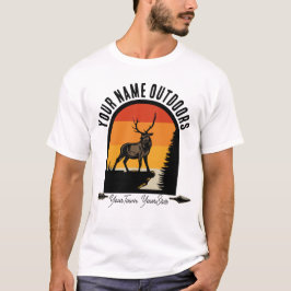 Camiseta Acampamento de Natureza Selvagem de Veados ao Exte