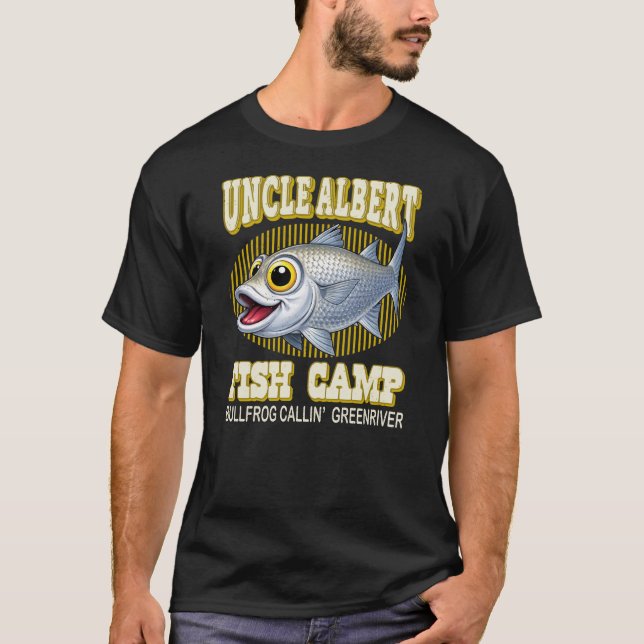 CAMISETA ACAMPAMENTO DE PESCA DO TIO ALBERT (Frente)