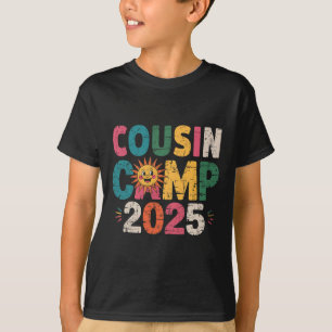 Camiseta Acampamento de Primos 2025 Férias de Família Verão